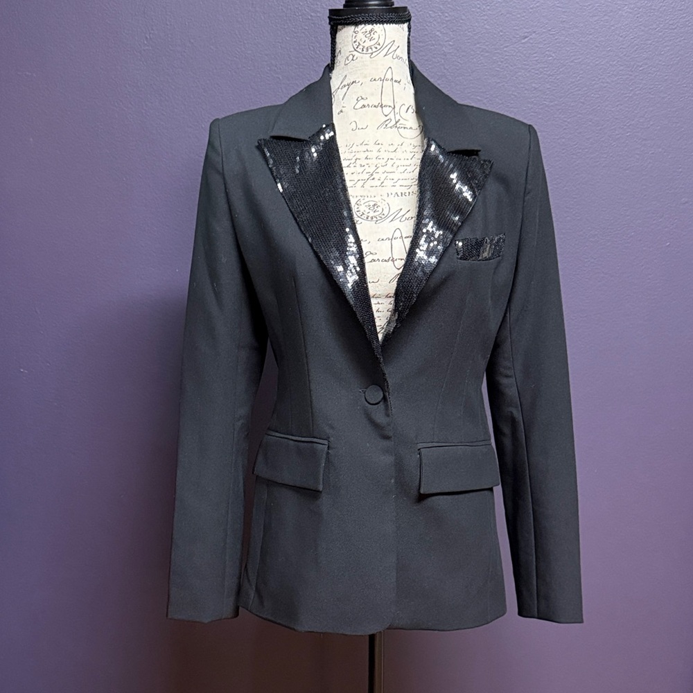 Steve Madden Black Blazer with Sequin Accents